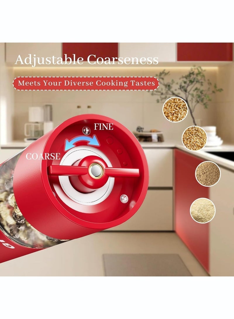 Joybos Rechargeable Electric Pepper Grinder - Barbecue Seasoning Mill Gadget, Adjustable Coarseness Ceramic Burr, Pure Copper Motor, One-Hand Use, Wireless Type-C, with Base, Stainless Steel + Silicone, Ideal for Kitchen, BBQ, Camping, Restaurant, Gift Giving - Image 3